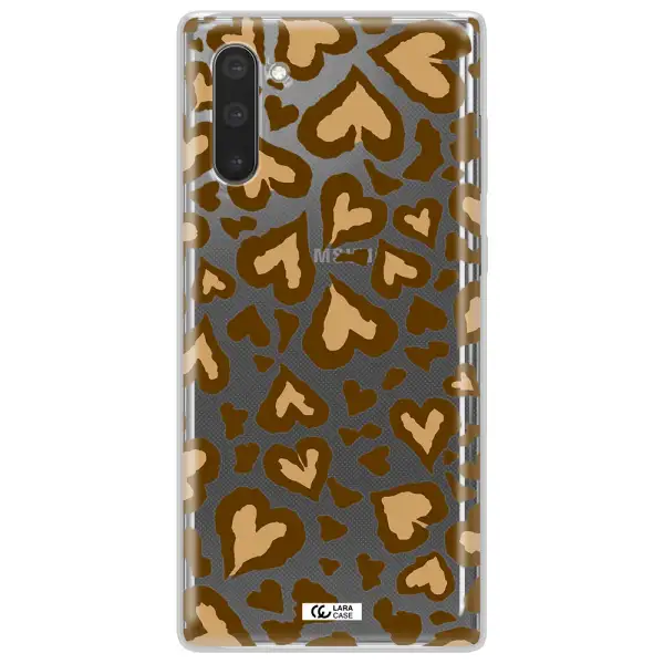 Heart Leopard Samsung Note 10 Clear TPU Case