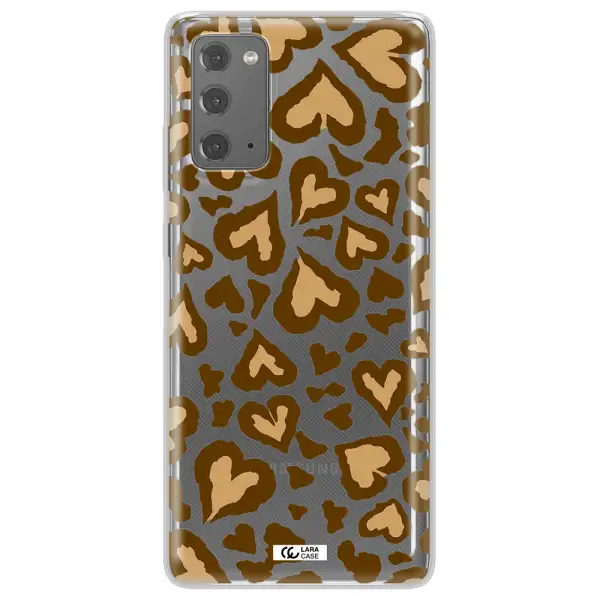 Heart Leopard Samsung Note 20 Clear TPU Case
