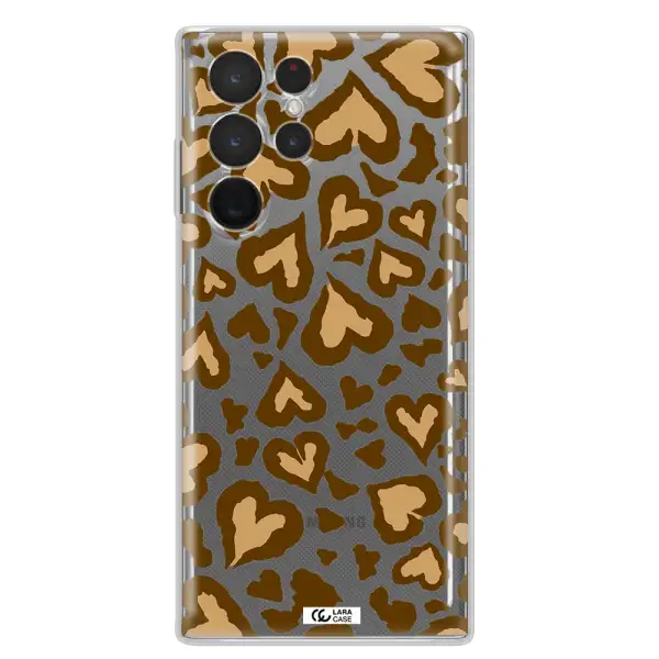 Heart Leopard Samsung S 22 Ultra Clear TPU Case
