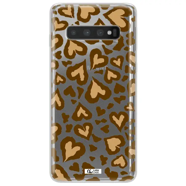 Heart Leopard Samsung S10 Clear TPU Case