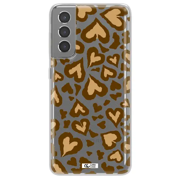 Heart Leopard Samsung S21 Plus Clear TPU Case
