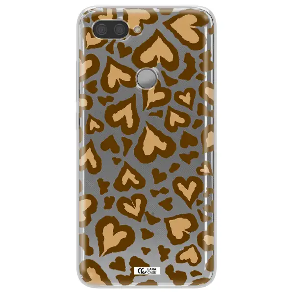 Heart Leopard Xiaomi Mi 8 Lite Clear TPU Case
