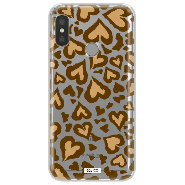 Heart Leopard Xiaomi Redmi 6 Pro Clear TPU Case