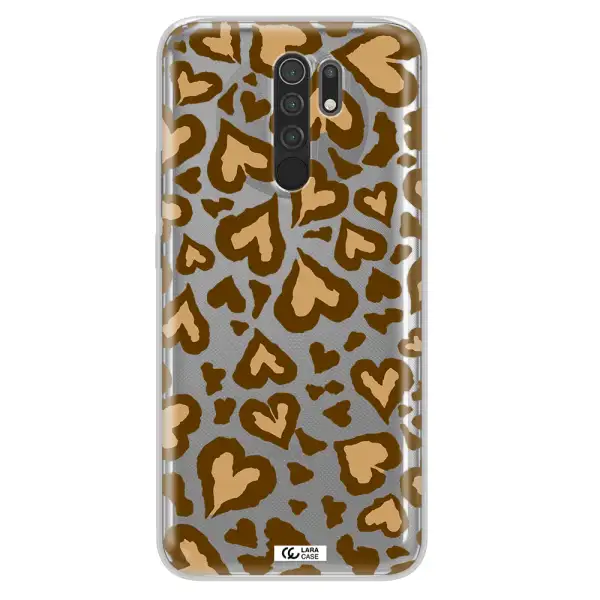 Heart Leopard Xiaomi Redmi 9 Clear TPU Case