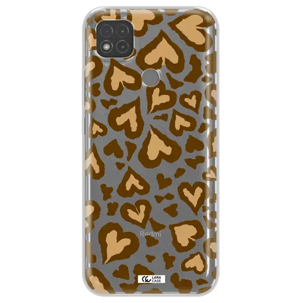 Heart Leopard Xiaomi Redmi 9C Clear TPU Case