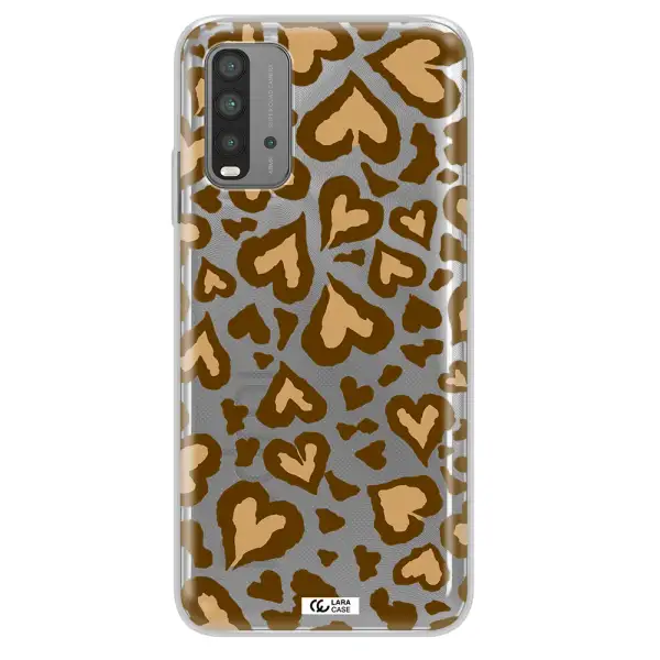 Heart Leopard Xiaomi Redmi 9T Clear TPU Case