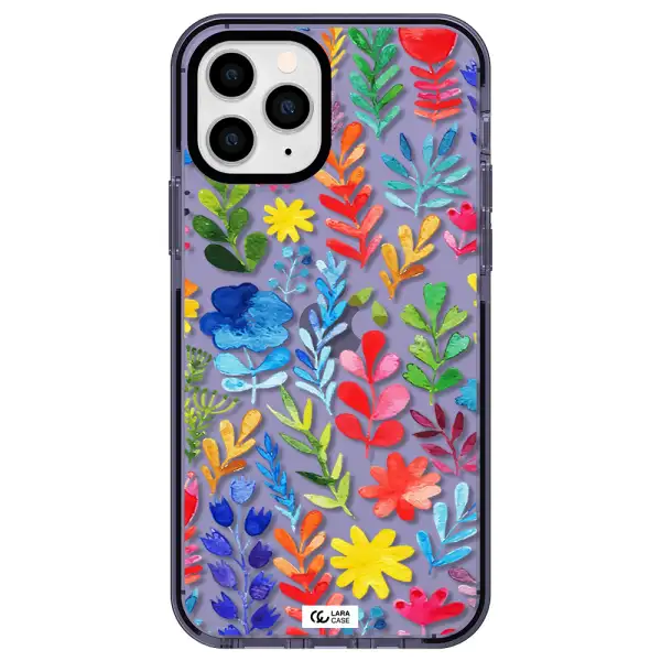 Colorful Watercolor Flowers Apple iPhone 11 pro max impact Lilac Case