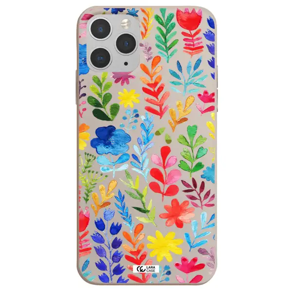 Colorful Watercolor Flowers Apple iPhone 11 pro Silicone Stone Case