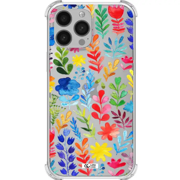 Colorful Watercolor Flowers Apple iPhone 13 Pro Clear PC Case