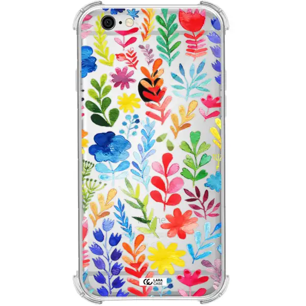 Colorful Watercolor Flowers Apple iPhone 6 Clear PC Case