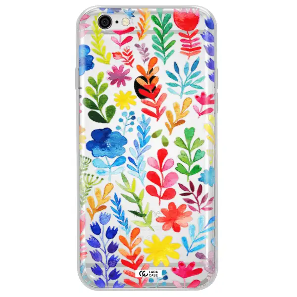 Colorful Watercolor Flowers Apple iPhone 6 Clear TPU Case