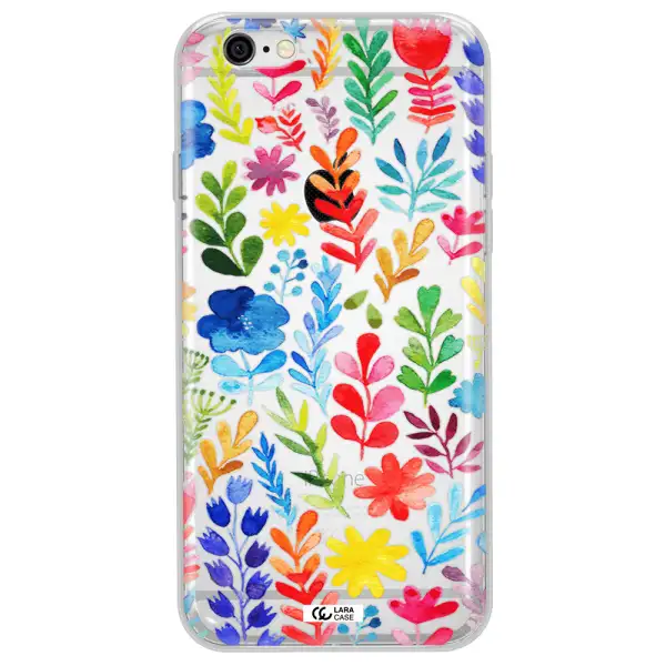 Colorful Watercolor Flowers Apple iPhone 6 plus Clear TPU Case