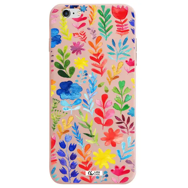 Colorful Watercolor Flowers Apple iPhone 6 s plus Silicone pastel pink Case