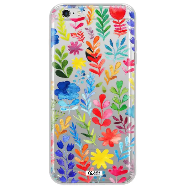 Colorful Watercolor Flowers Apple iPhone 6S Clear TPU Case