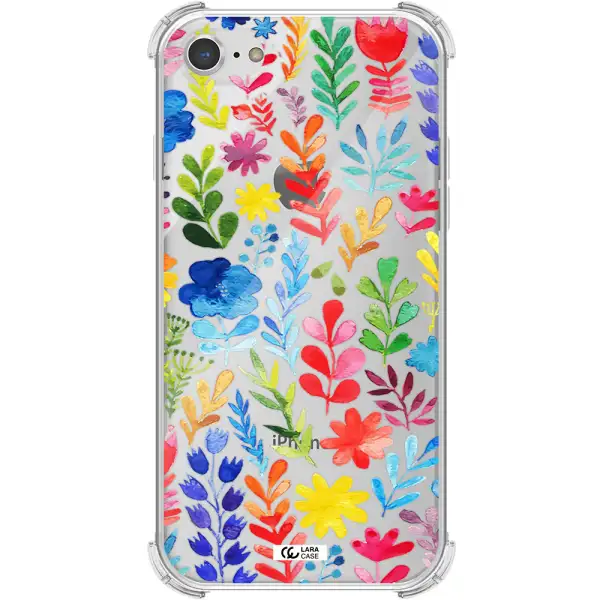 Colorful Watercolor Flowers Apple iPhone 8 Clear PC Case
