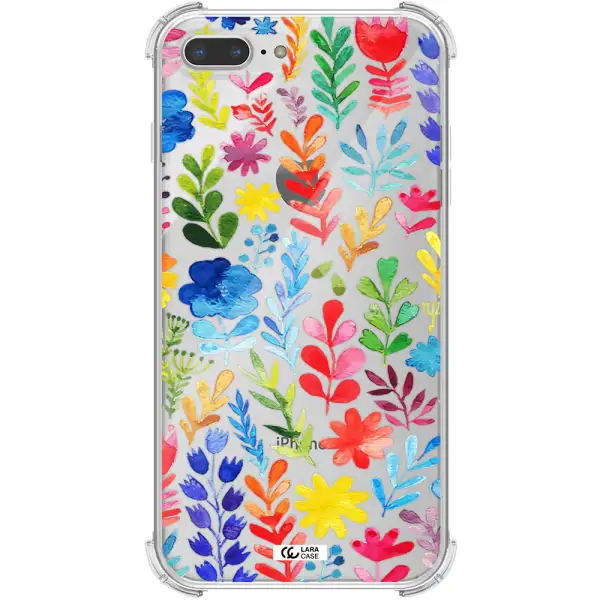Colorful Watercolor Flowers Apple iPhone 8 plus Clear PC Case