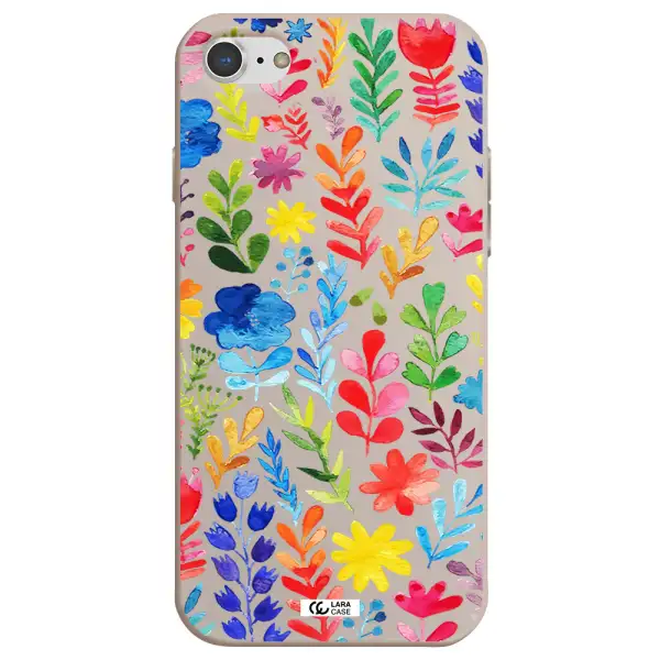 Colorful Watercolor Flowers Apple iPhone 8 Silicone Stone Case
