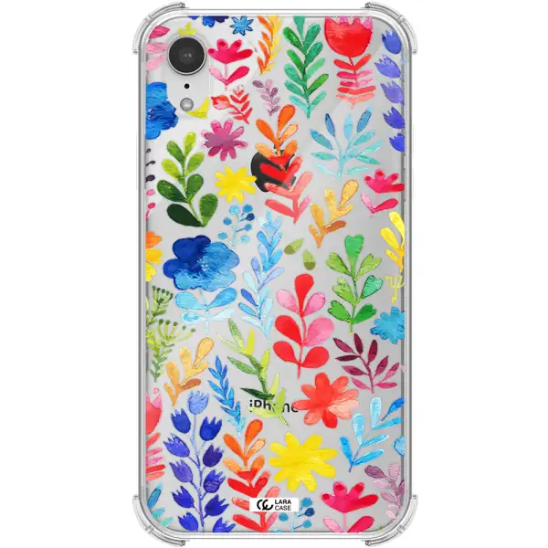 Colorful Watercolor Flowers Apple iPhone XR Clear PC Case