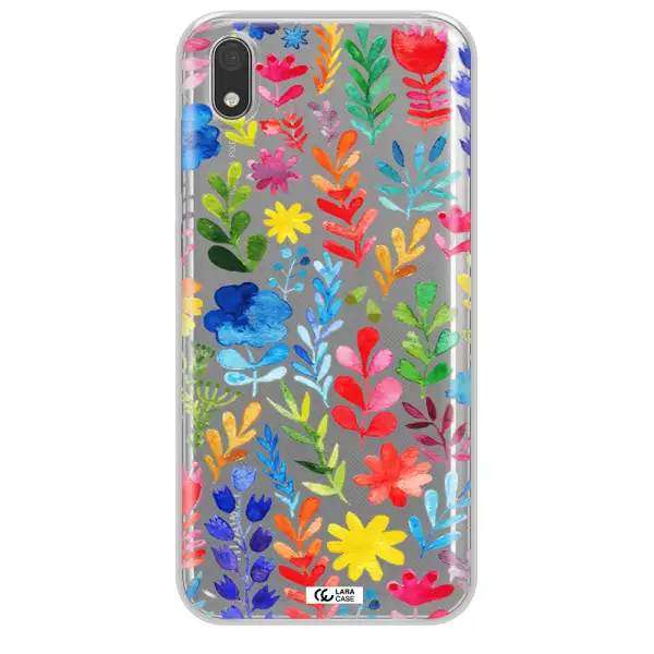Colorful Watercolor Flowers Huawei Honor 8S Clear TPU Case