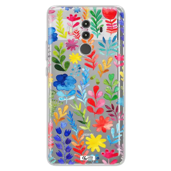 Colorful Watercolor Flowers Huawei Mate 10 Clear TPU Case