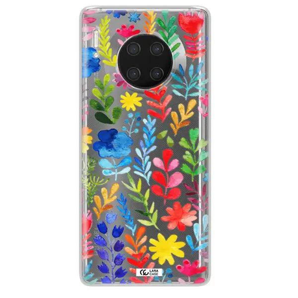 Colorful Watercolor Flowers Huawei Mate 30 Pro Clear TPU Case