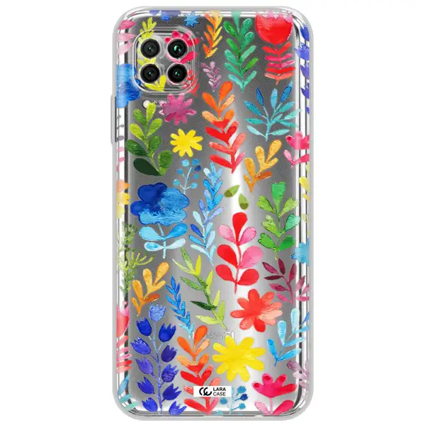 Colorful Watercolor Flowers Huawei Nova 7I Clear Tpu Case