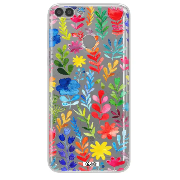 Colorful Watercolor Flowers Huawei P Smart 2017 Clear TPU Case