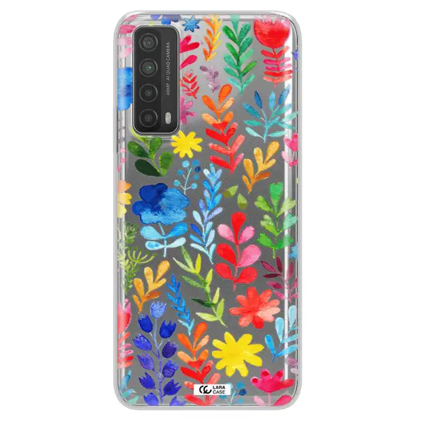 Colorful Watercolor Flowers Huawei P Smart 2021 Clear TPU Case