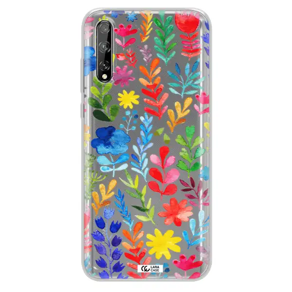 Colorful Watercolor Flowers Huawei P Smart S Clear TPU Case
