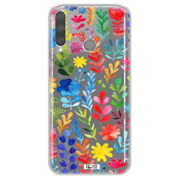 Colorful Watercolor Flowers Huawei P40 Lite E Clear TPU Case