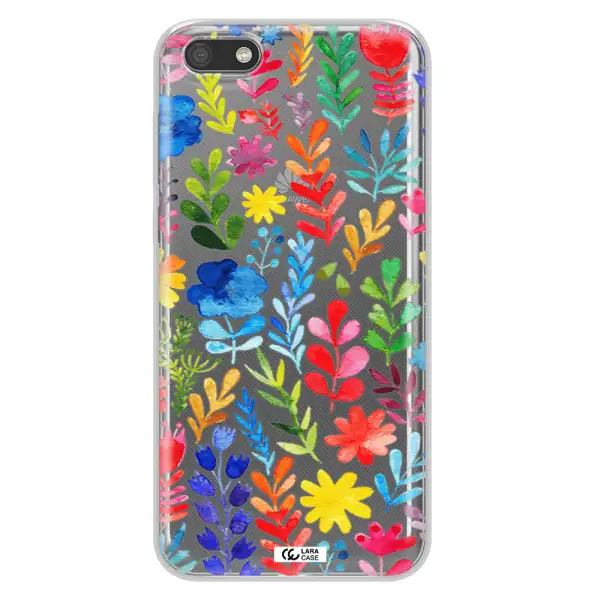 Colorful Watercolor Flowers Huawei Y5 2018 Clear TPU Case