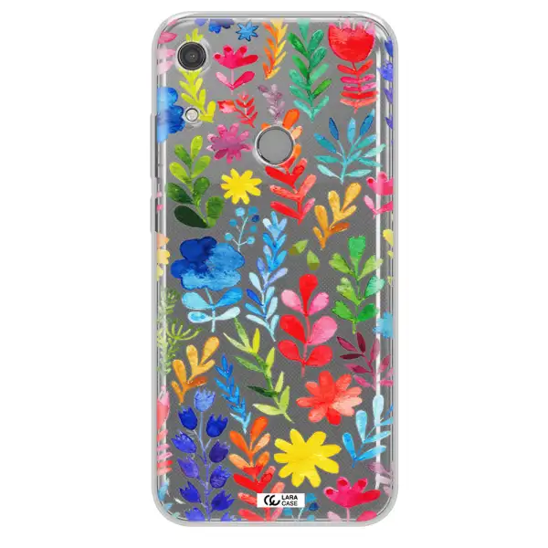 Colorful Watercolor Flowers Huawei Y6S Clear TPU Case