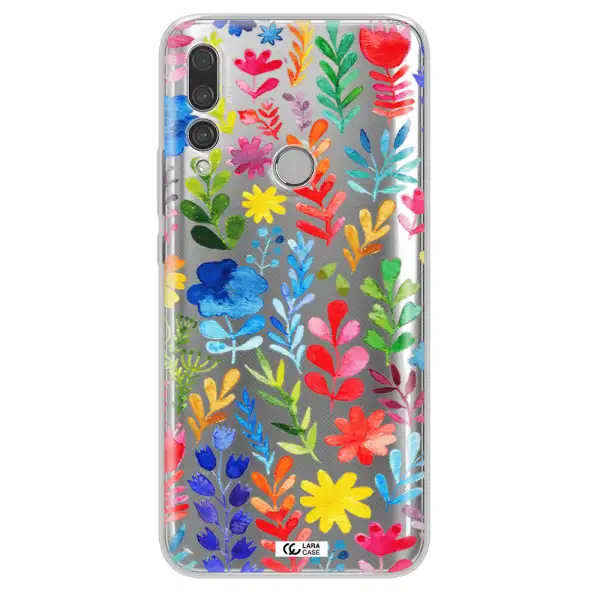 Colorful Watercolor Flowers Huawei Y9 Prime 2019 Clear TPU Case