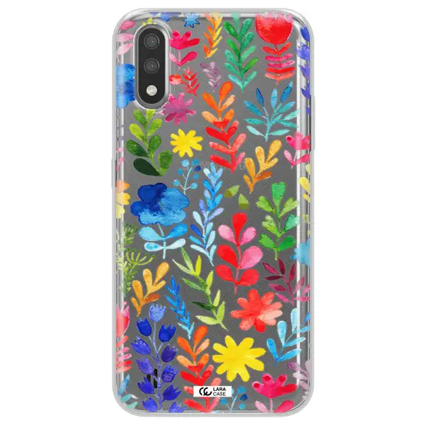 Colorful Watercolor Flowers Samsung A01 Clear TPU Case
