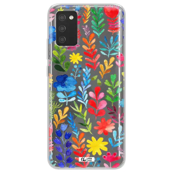 Colorful Watercolor Flowers Samsung A02S Clear TPU Case