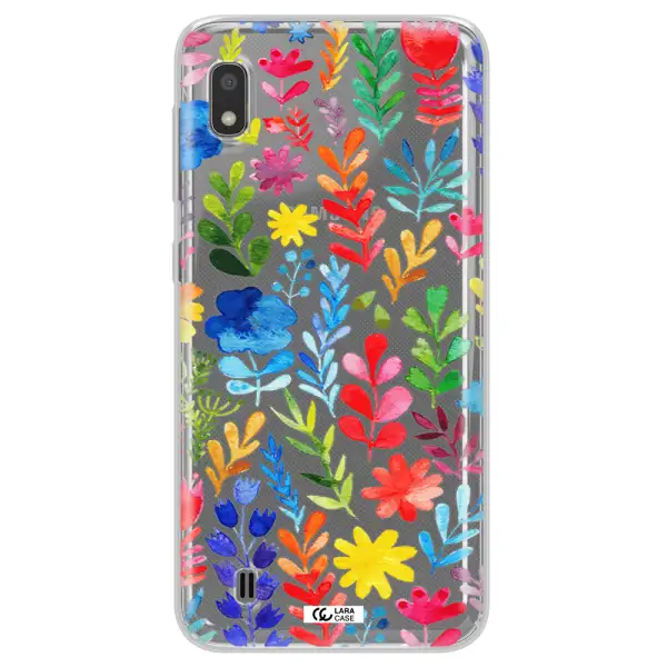 Colorful Watercolor Flowers Samsung A10 Clear TPU Case