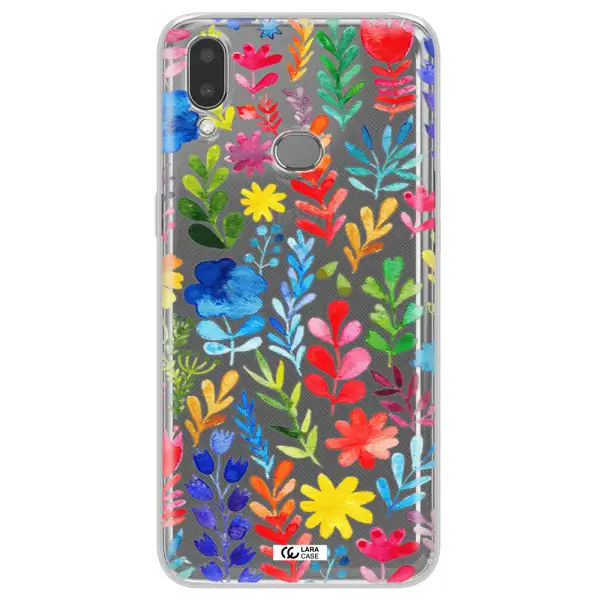 Colorful Watercolor Flowers Samsung A10S Clear TPU Case