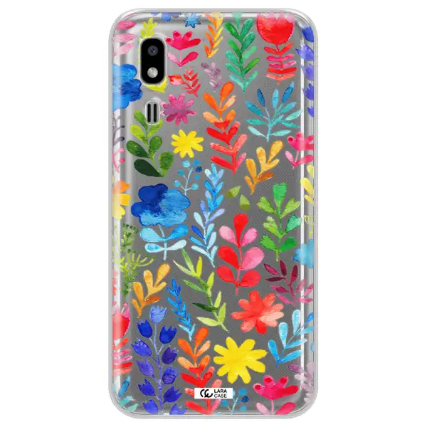 Colorful Watercolor Flowers Samsung A2 Core Clear TPU Case