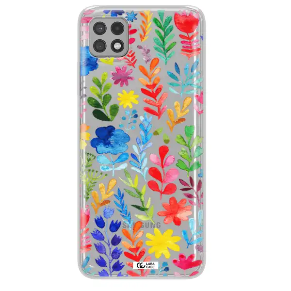 Colorful Watercolor Flowers Samsung A22 5g Clear TPU Case