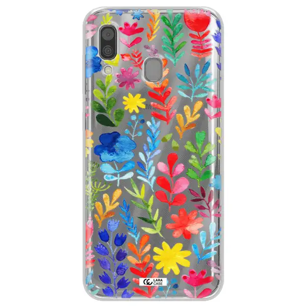 Colorful Watercolor Flowers Samsung A30 Clear TPU Case