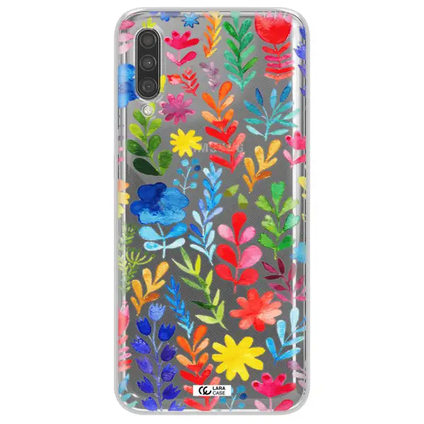 Colorful Watercolor Flowers Samsung A30S Clear TPU Case