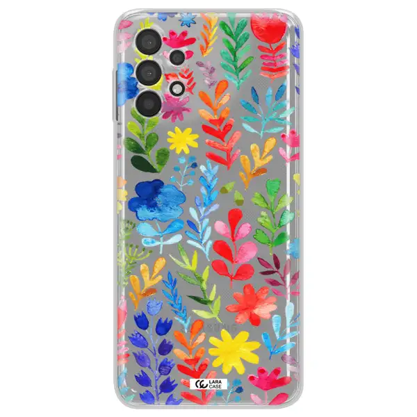 Colorful Watercolor Flowers Samsung A32 Clear TPU Case