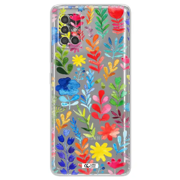 Colorful Watercolor Flowers Samsung A40S Clear Tpu Case