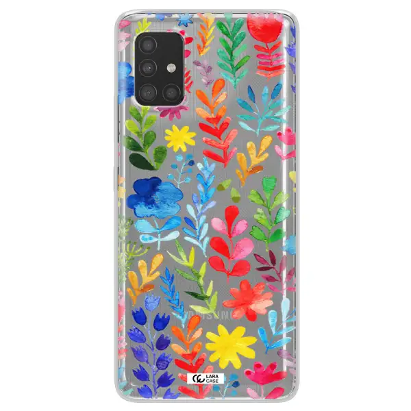 Colorful Watercolor Flowers Samsung A51 Clear TPU Case