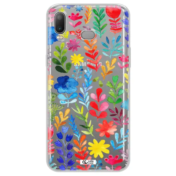 Colorful Watercolor Flowers Samsung A6S Clear TPU Case
