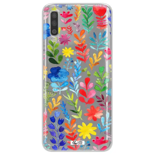 Colorful Watercolor Flowers Samsung A70S Clear Tpu Case