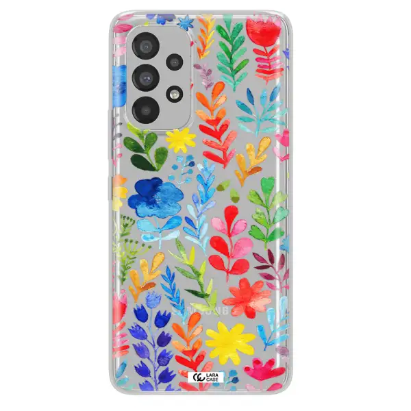 Colorful Watercolor Flowers Samsung A73 Clear TPU Case