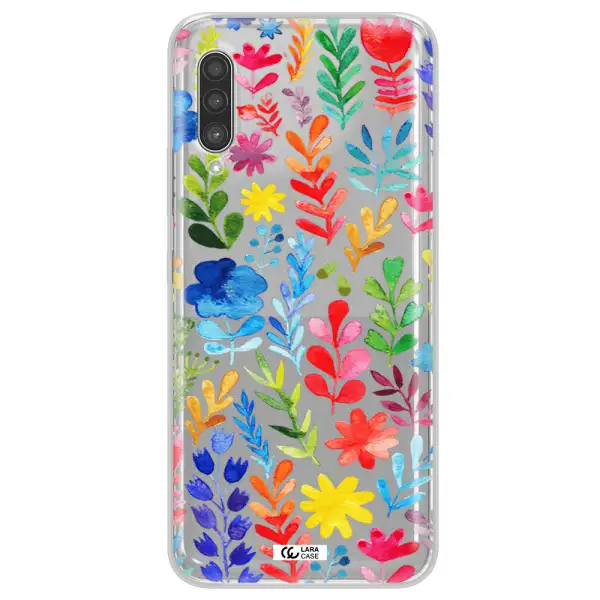 Colorful Watercolor Flowers Samsung A90 Clear TPU Case