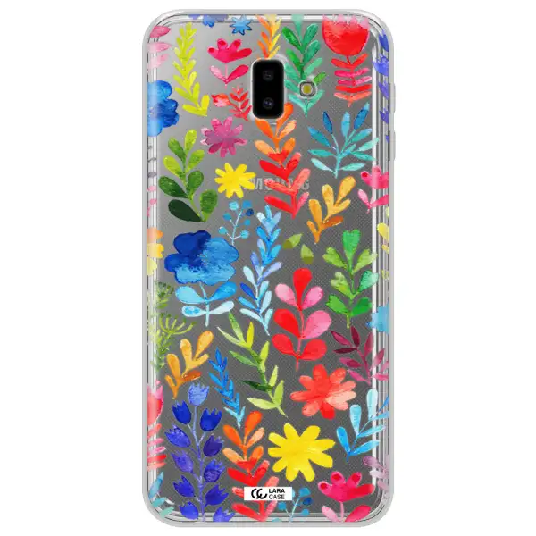 Colorful Watercolor Flowers Samsung J6 Plus Clear TPU Case