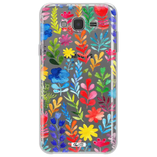 Colorful Watercolor Flowers Samsung J7 2015 Clear TPU Case